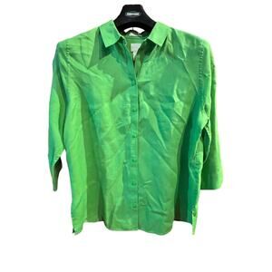 Chicos Top 3/4 Sleeve Green Chico size 2 US Large